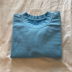 LULULEMON perfectly oversized cropped crew (color: mineral dye blue, size 6)